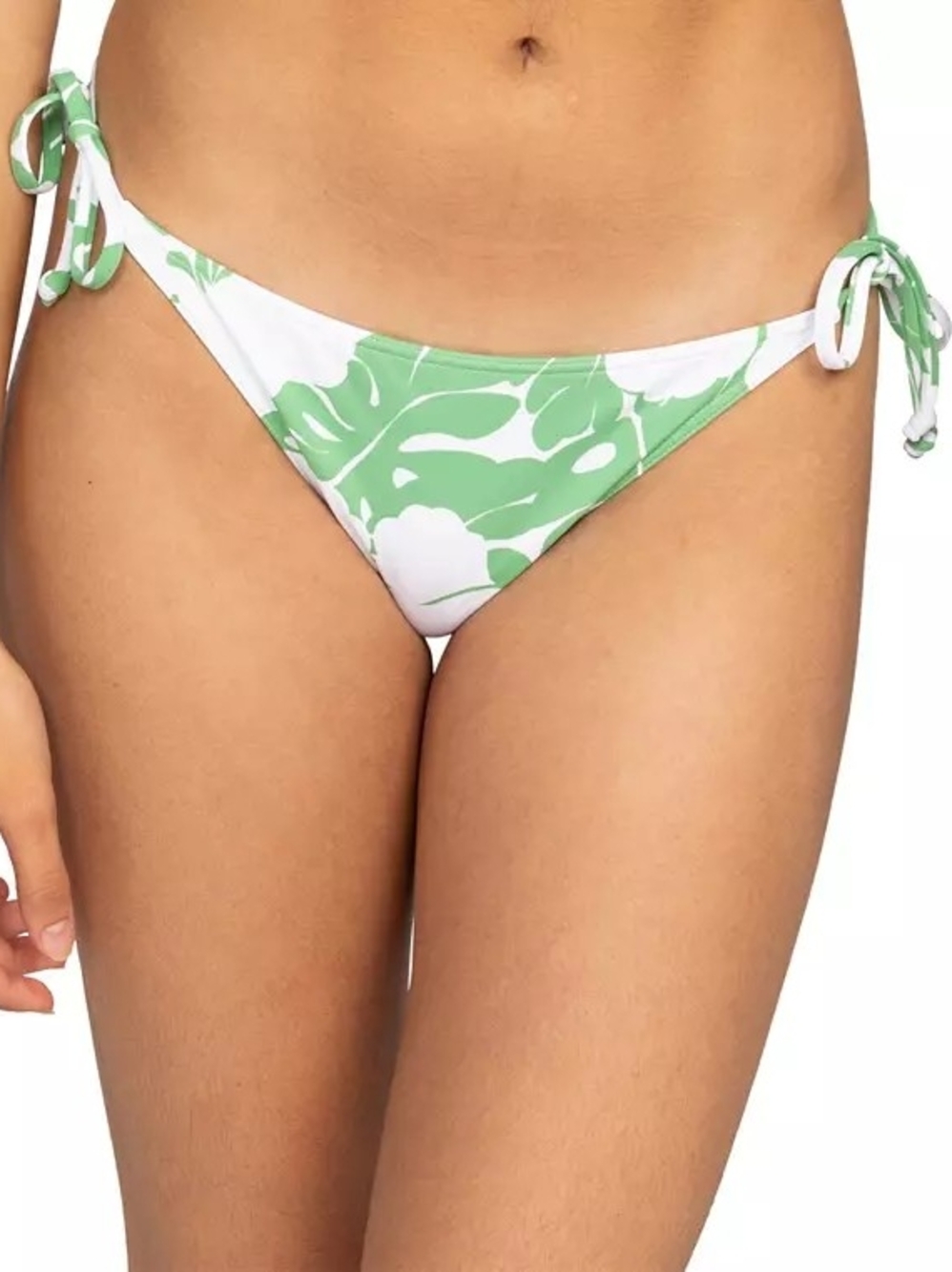 Nwt Roxy Women's OG Roxy Cheeky Tie Side Reversible Bikini Bottoms Zyphr Green